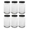 CONSOL SHEER JAR WITH BLACK LID 6 PACK, 250ML (57MM DIAX120MM)