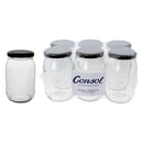 CONSOL FARRAGO JAR WITH BLACK LID 6 PACK, 375ML (124X67MM DIA)