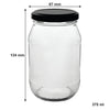 CONSOL FARRAGO JARS WITH BLACK LIDS 6PK, 375ML
