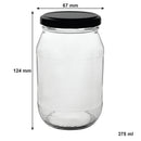 CONSOL FARRAGO JAR WITH BLACK LID 6 PACK, 375ML (124X67MM DIA)
