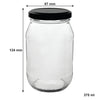 CONSOL FARRAGO JAR WITH BLACK LID 6 PACK, 375ML (124X67MM DIA)