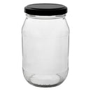 CONSOL FARRAGO JAR WITH BLACK LID 6 PACK, 375ML (124X67MM DIA)