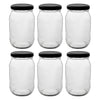 CONSOL FARRAGO JARS WITH BLACK LIDS 6PK, 375ML