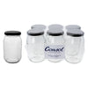 CONSOL FARRAGO JAR WITH BLACK LID 6 PACK, 375ML (124X67MM DIA)