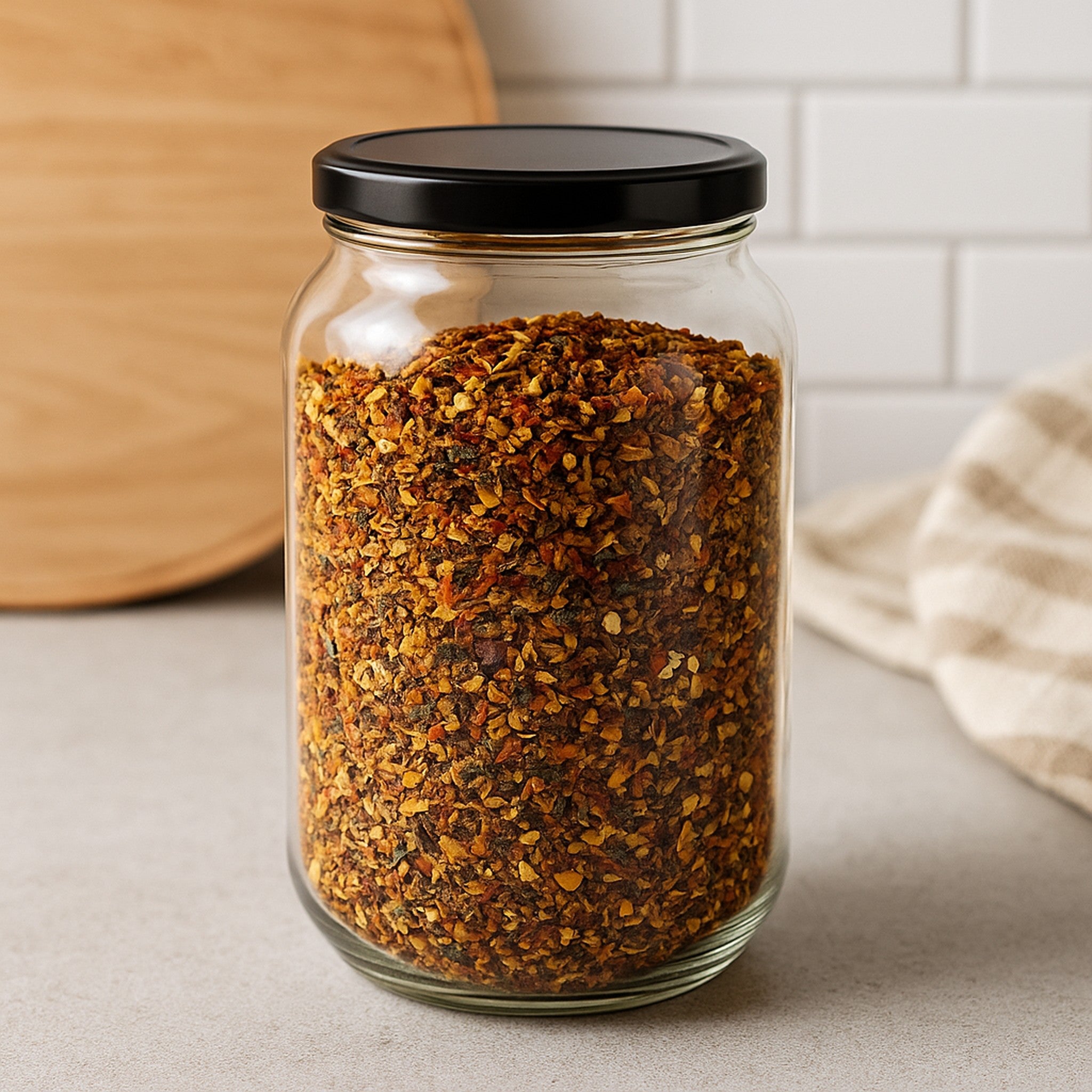 CONSOL ROUND JARS WITH BLACK LIDS 6PK, 750ML