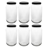 CONSOL ROUND JARS WITH BLACK LIDS 6PK, 750ML