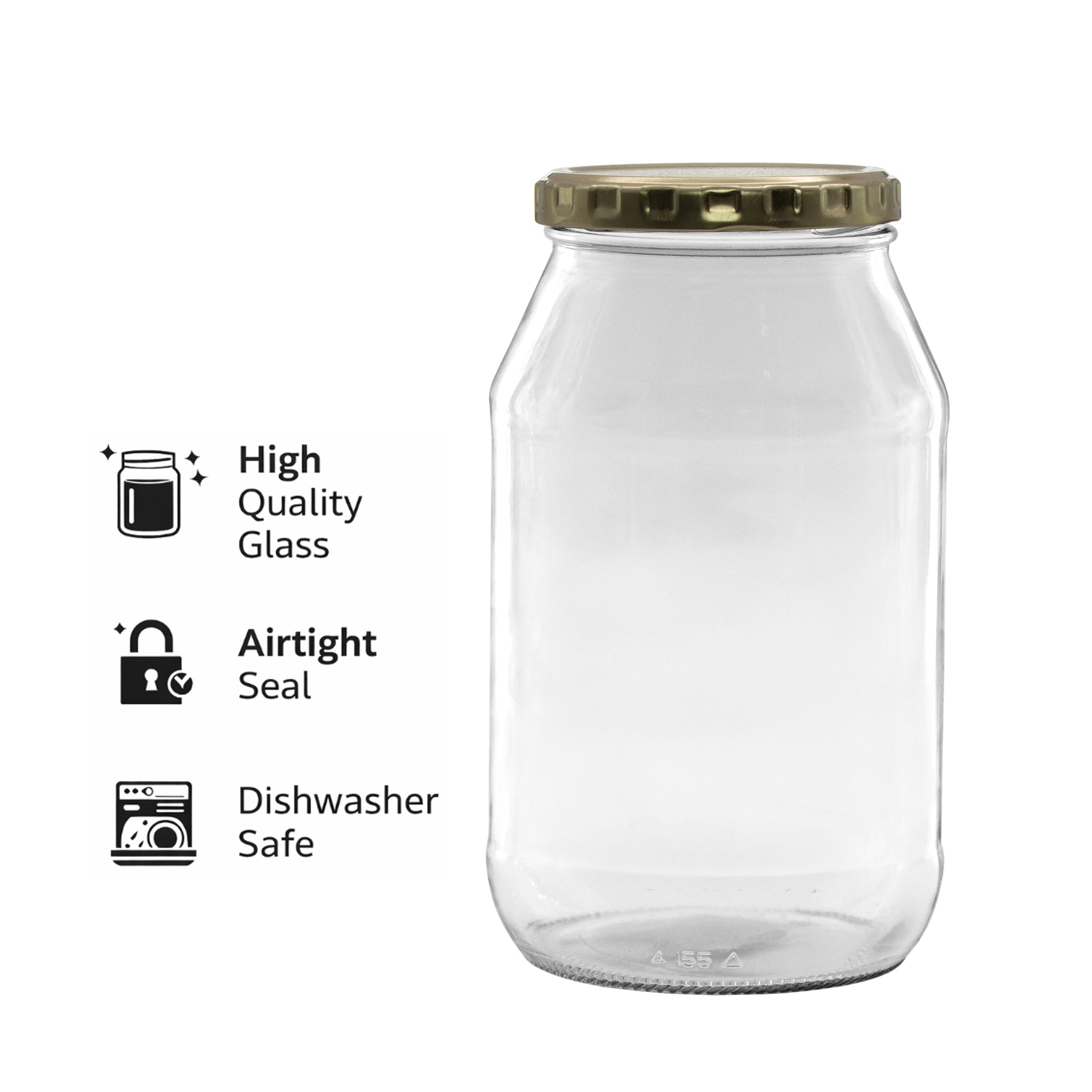 CONSOL CATERING JAR WITH GOLD LID 6PK, 750ML