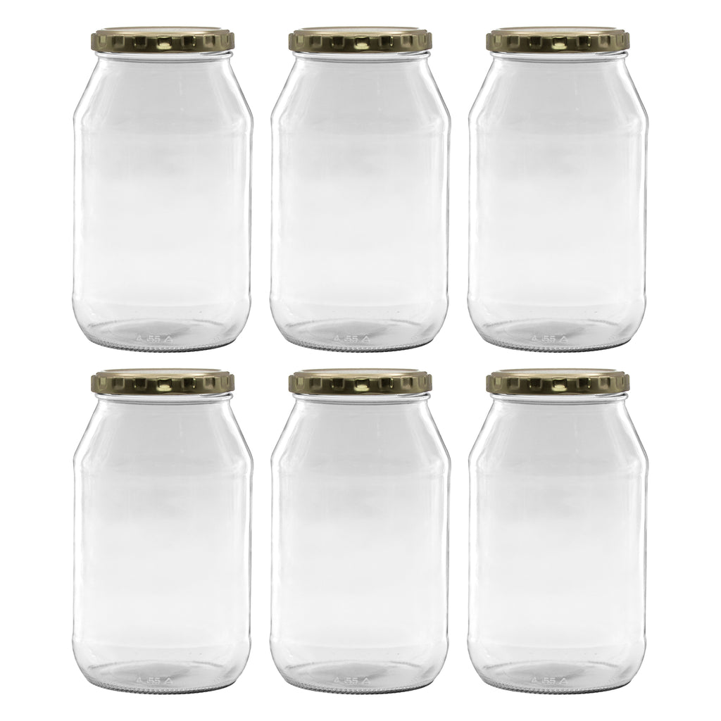 CONSOL CATERING JAR WITH GOLD LID 6PK, 750ML