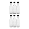 CONSOL SQUARE OIL/VINEGAR BOTTLE WITH BLACK LID 6PK, 250ML