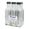 CONSOL SQUARE OIL/VINEGAR BOTTLE WITH BLACK LID 6PK, 250ML