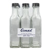 CONSOL SQUARE OIL/VINEGAR BOTTLE WITH BLACK LID 6PK, 250ML