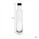 CONSOL ROUND OIL/VINEGAR BOTTLE WITH BLACK LID 6PK, 250ML