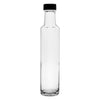 CONSOL ROUND OIL/VINEGAR BOTTLE WITH BLACK LID 6PK, 250ML