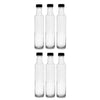 CONSOL ROUND OIL/VINEGAR BOTTLE WITH BLACK LID 6PK, 250ML