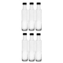 CONSOL ROUND OIL/VINEGAR BOTTLE WITH BLACK LID 6PK, 250ML