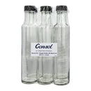 CONSOL ROUND OIL/VINEGAR BOTTLE WITH BLACK LID 6PK, 250ML