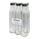 CONSOL ROUND OIL/VINEGAR BOTTLE WITH BLACK LID 6PK, 250ML