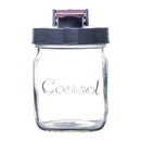 CONSOL PRESERVE JAR WITH ASSORTED COLOURED FLIP TOP LIDS, 500ML