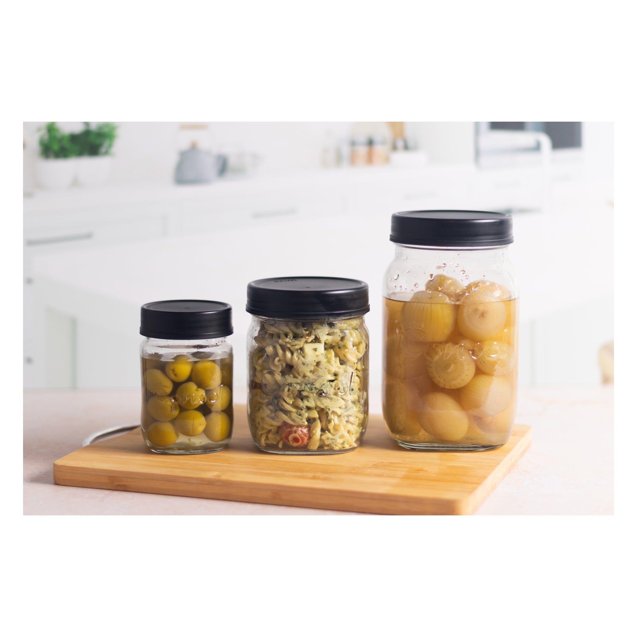 CONSOL JAR WITH ASSORTED COLOURED LID 6PK, 250ML