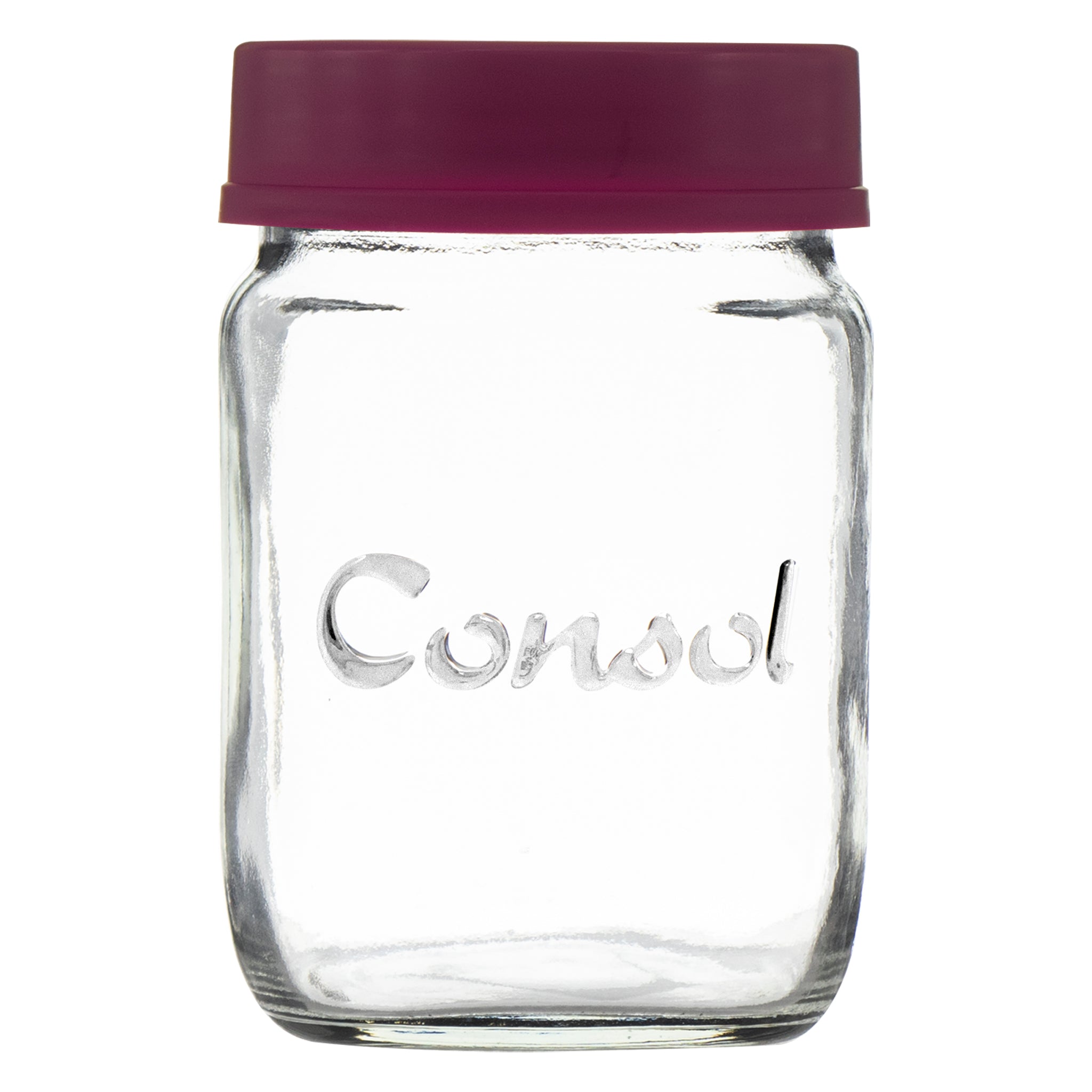 CONSOL JAR WITH ASSORTED COLOURED LID 6PK, 250ML