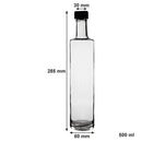 CONSOL ROUND OIL / VINEGAR BOTTLE WITH BLACK LID 6PK, 500ML