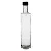 CONSOL ROUND OIL/VINEGAR BOTTLE WITH BLACK LID 6PK, 500ML