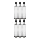 CONSOL ROUND OIL / VINEGAR BOTTLE WITH BLACK LID 6PK, 500ML