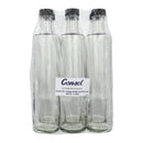 CONSOL ROUND OIL / VINEGAR BOTTLE WITH BLACK LID 6PK, 500ML