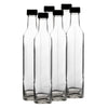 CONSOL SQUARE OIL / VINEGAR BOTTLE WITH BLACK LID 6PK, 500ML