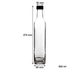 CONSOL SQUARE OIL/VINEGAR BOTTLE WITH BLACK LID 6PK, 500ML