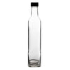 CONSOL SQUARE OIL/VINEGAR BOTTLE WITH BLACK LID 6PK, 500ML