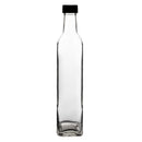 CONSOL SQUARE OIL / VINEGAR BOTTLE WITH BLACK LID 6PK, 500ML