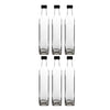 CONSOL SQUARE OIL/VINEGAR BOTTLE WITH BLACK LID 6PK, 500ML