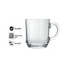 NADIR ASPEN STACKABLE GLASS MUG, 300ML