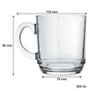 NADIR ASPEN STACKABLE GLASS MUG, 300ML