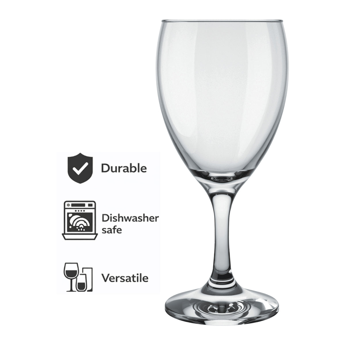 NADIR WINDSOR STEMMED RED WINE GLASS, 300ML
