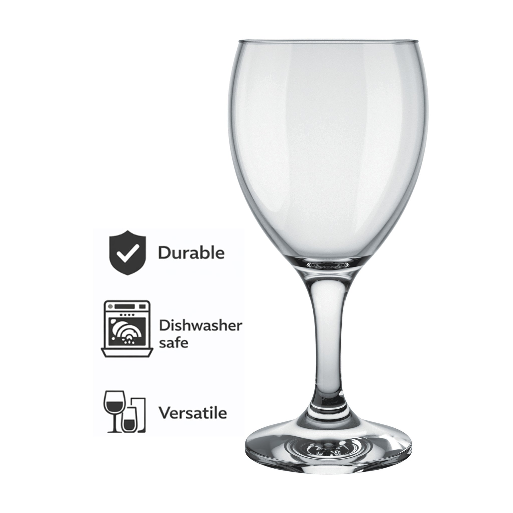 NADIR WINDSOR STEMMED WHITE WINE GLASS, 250ML
