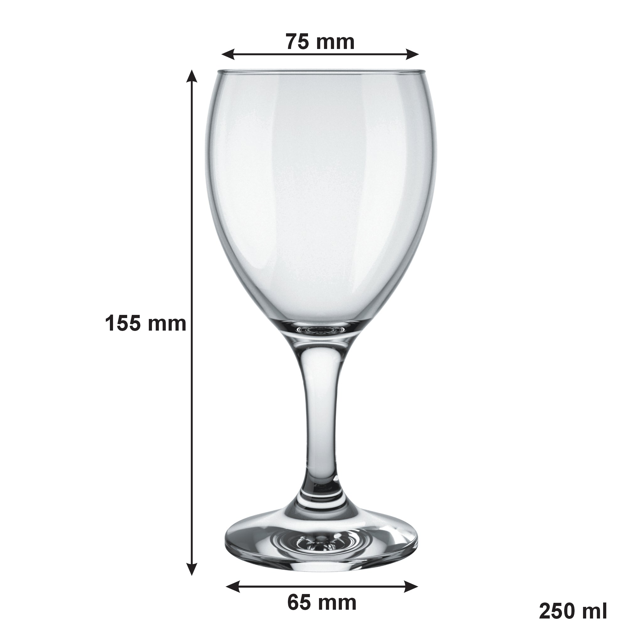 NADIR WINDSOR STEMMED WHITE WINE GLASS, 250ML