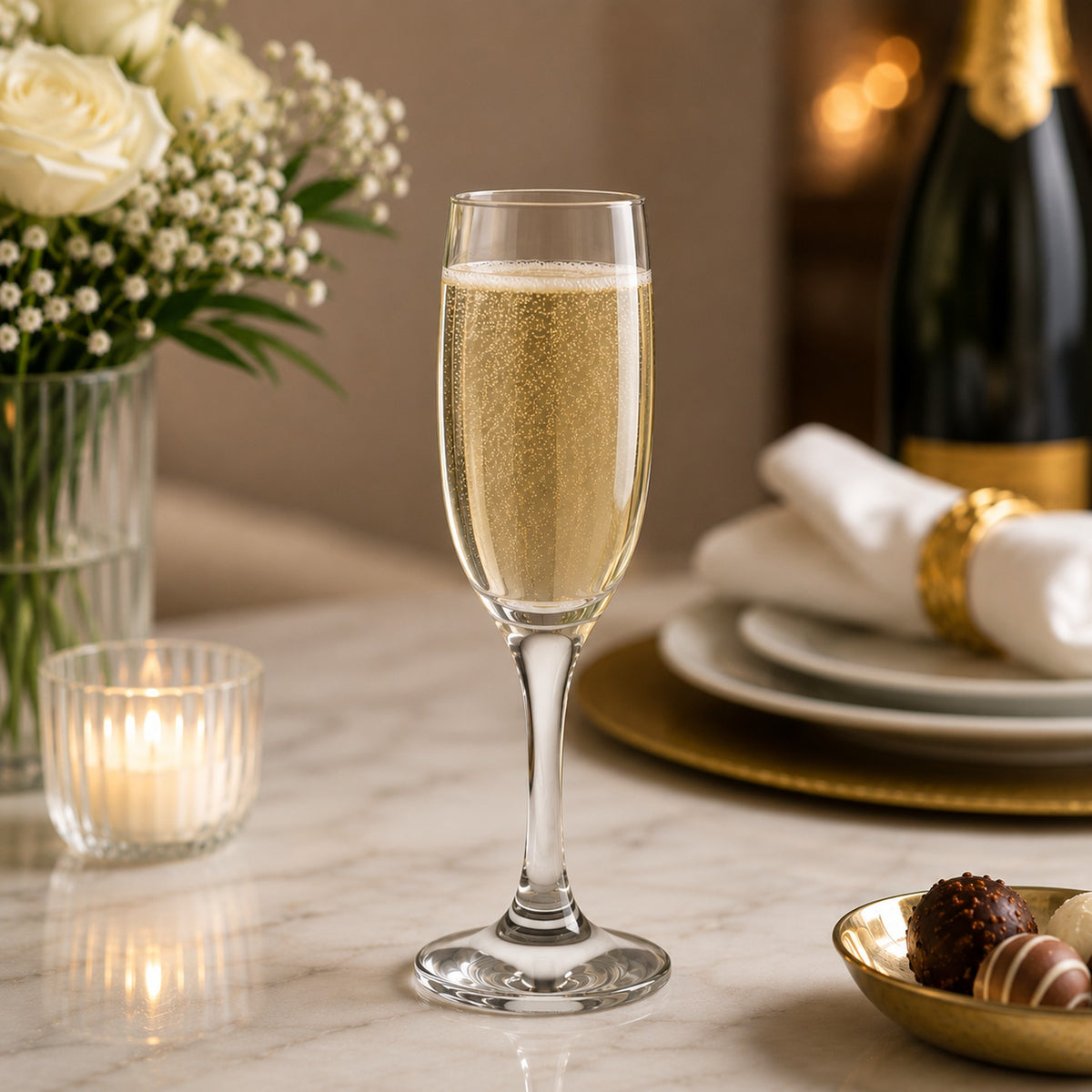 NADIR WINDOR STEMMED CHAMPAGNE FLUTE, 210ML