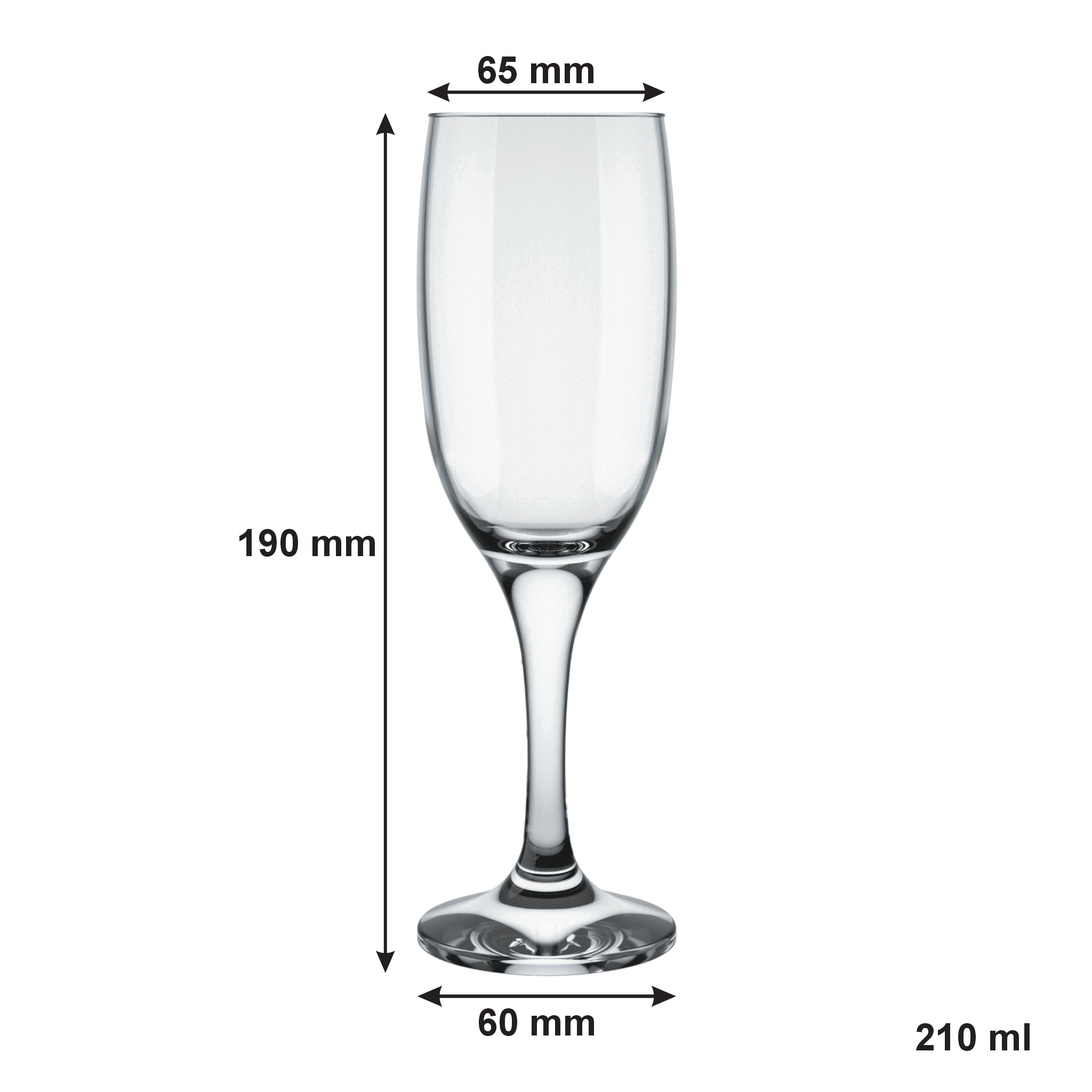 NADIR WINDOR STEMMED CHAMPAGNE FLUTE, 210ML