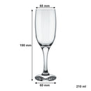 NADIR STEMMED CHAMPAGNE FLUTE, (210ML)