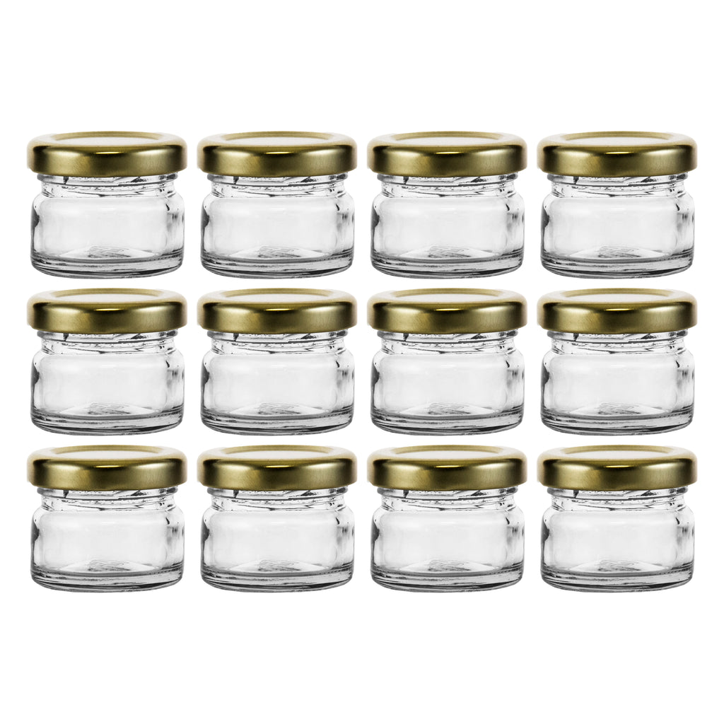 CONSOL MINI JAR WITH GOLD LID 12PK, 28ML