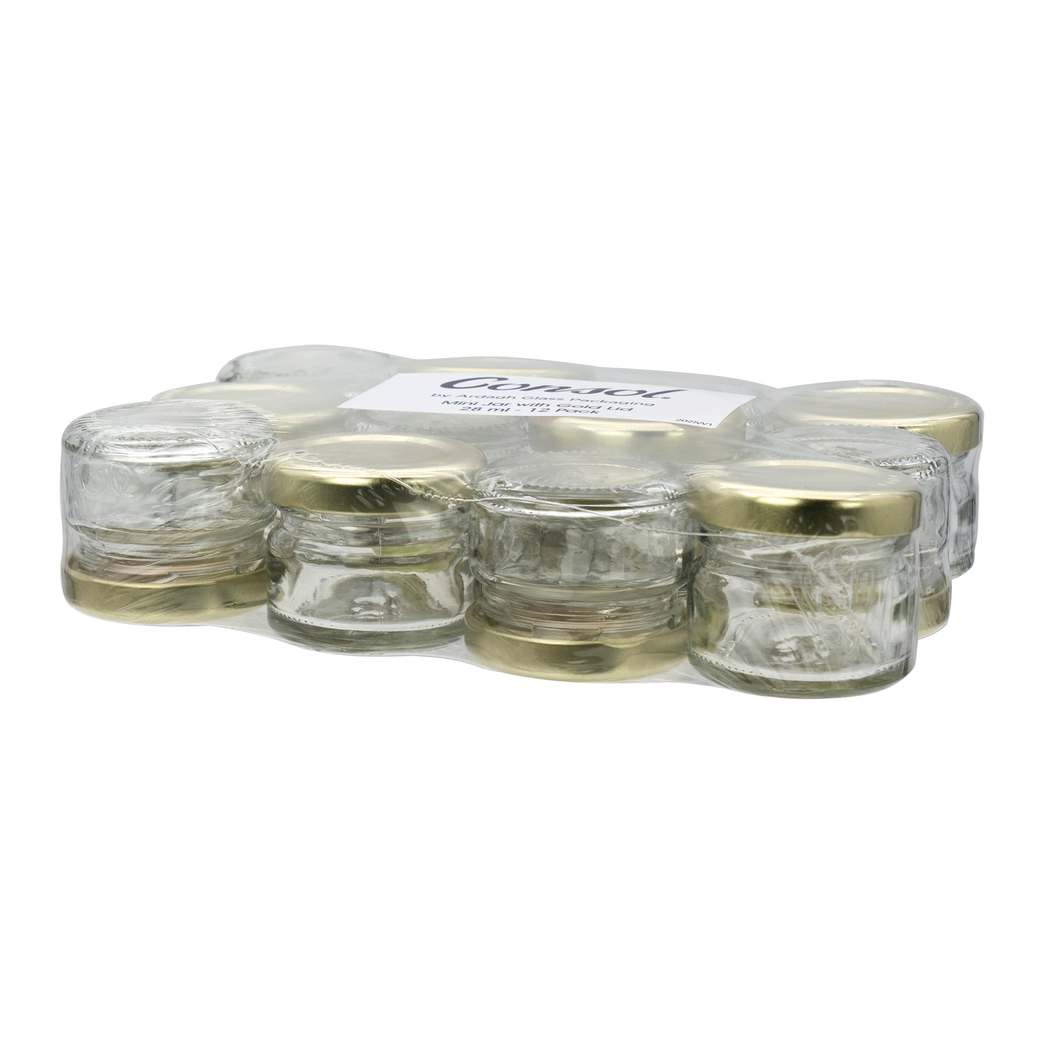 CONSOL MINI JAR WITH GOLD LID 12PK, 28ML