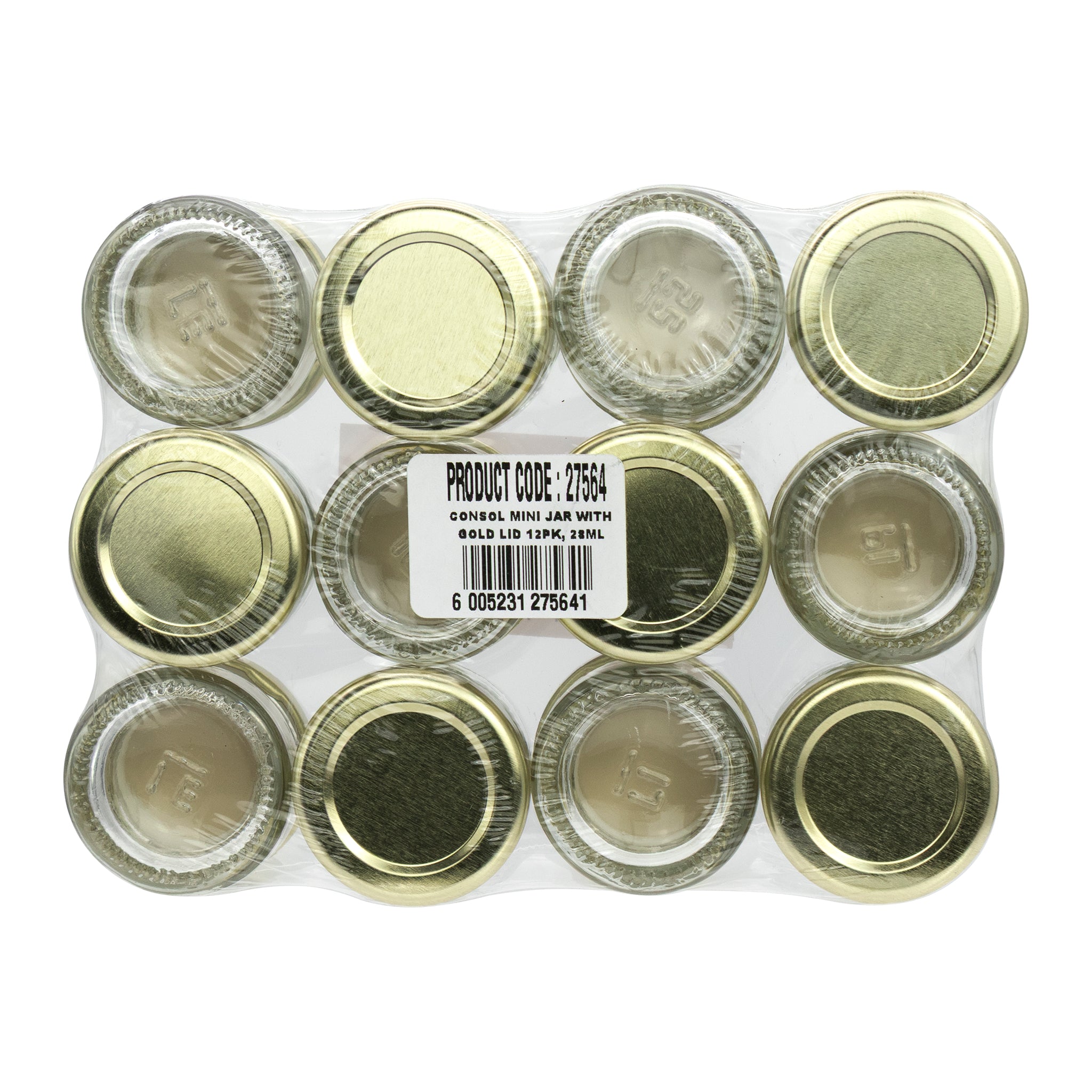 CONSOL MINI JAR WITH GOLD LID 12PK, 28ML