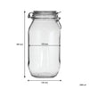 REGENT HERMETIC GLASS CANISTER WITH CLIP SEAL GLASS LID, 2L