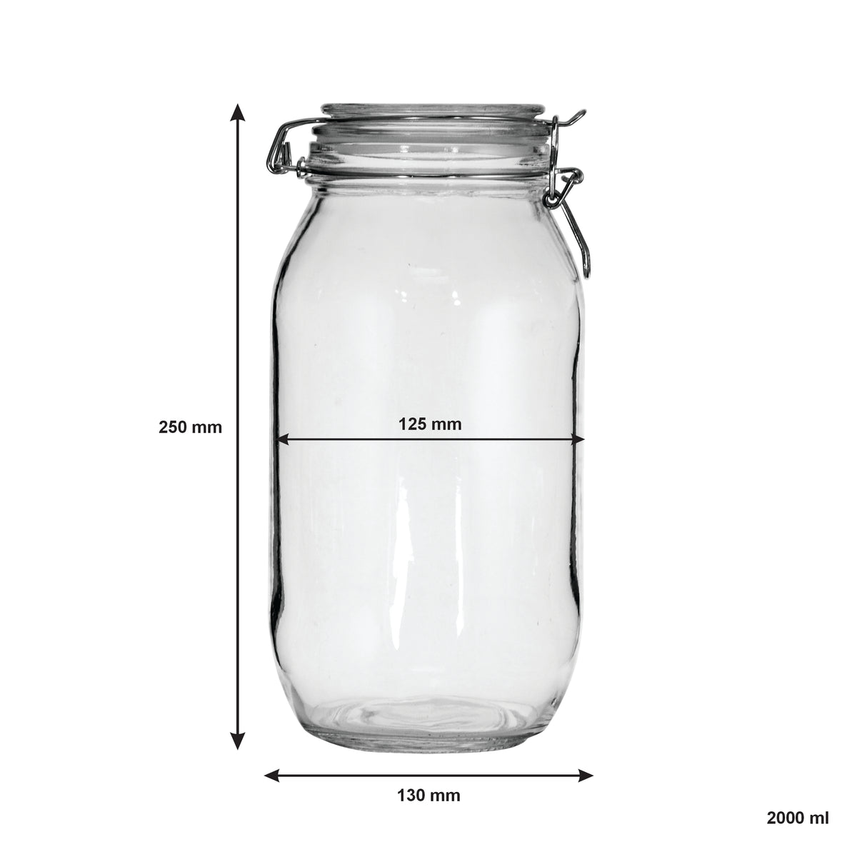 REGENT HERMETIC GLASS CANISTER WITH CLIP SEAL GLASS LID, 2L