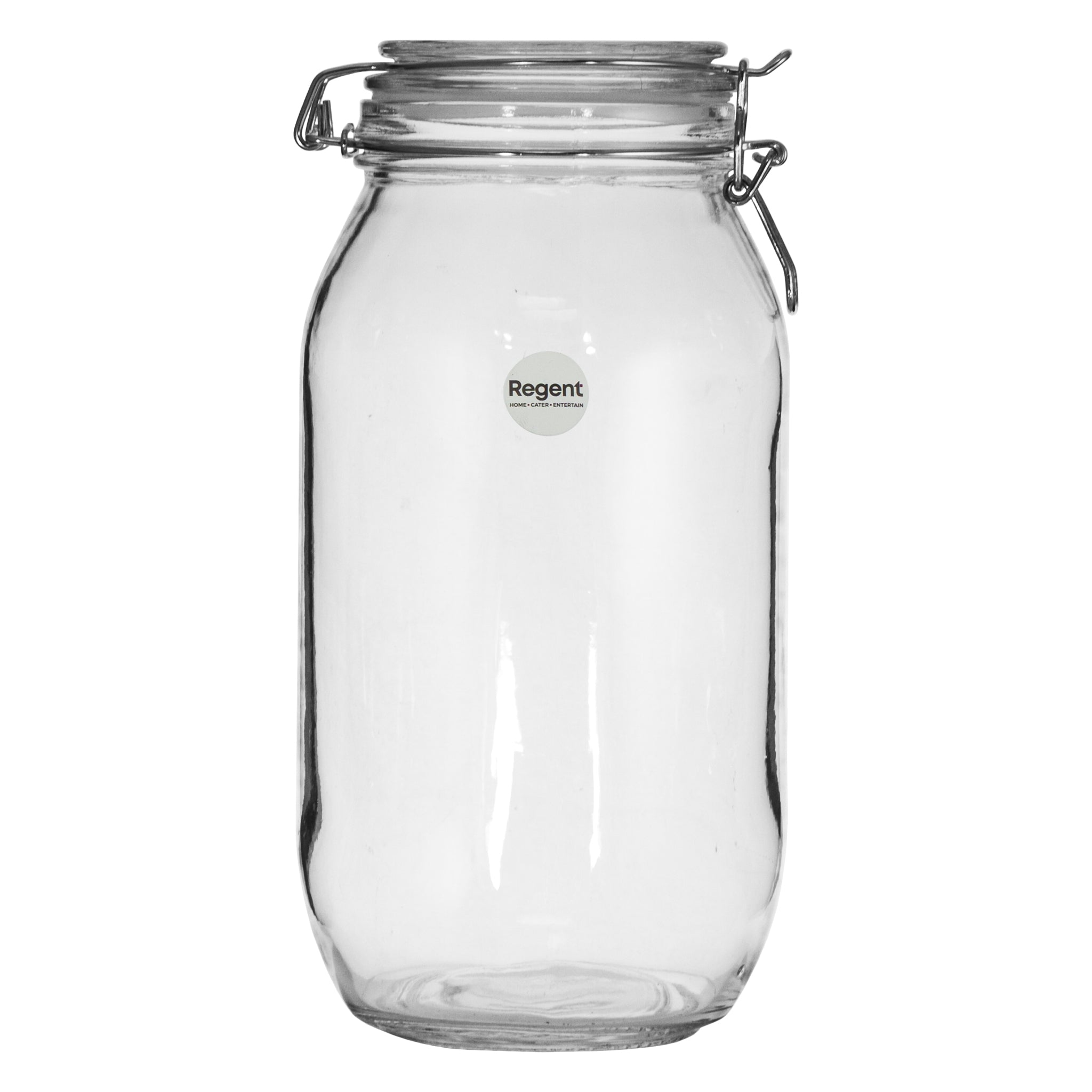 REGENT HERMETIC GLASS CANISTER WITH CLIP SEAL GLASS LID, 2L