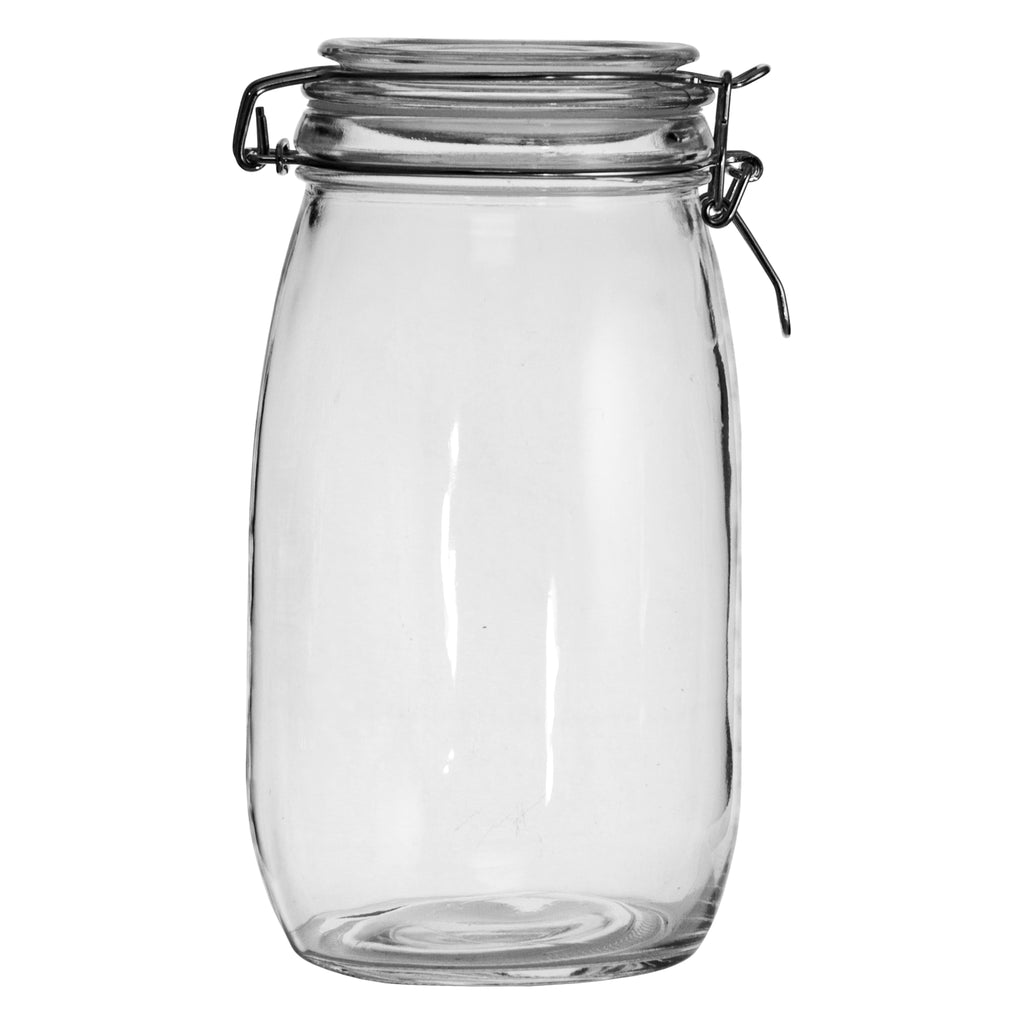 REGENT ROUND HERMETIC GLASS CANISTER WITH CLIP SEAL GLASS LID, 1.45L