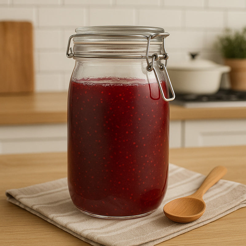 REGENT HERMETIC GLASS CANISTER WITH CLIP SEAL GLASS LID, 1.45L