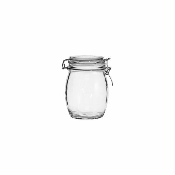REGENT ROUND HERMETIC GLASS CANISTER WITH CLIP SEAL GLASS LID, 750ML (140X100MM DIA)